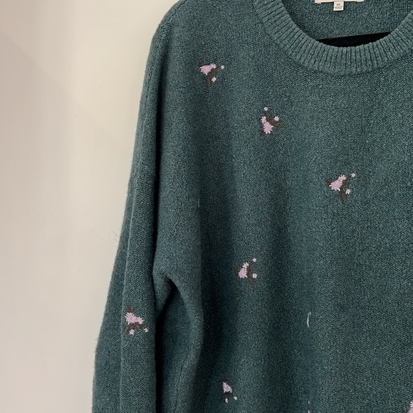 Madewell Embroidered Cross-Stitch Floral Sweater - Size XL - Picture 3 of 5